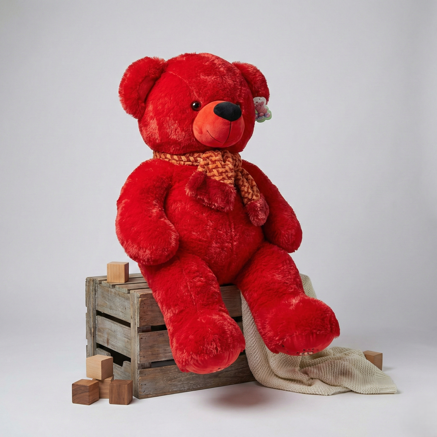 Peluche Ours Rouge 75cm très doux