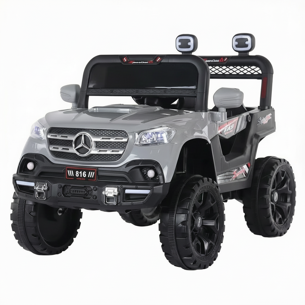 Voiture électrique tout-terrain 12V pour enfants, grande taille, avec batterie.