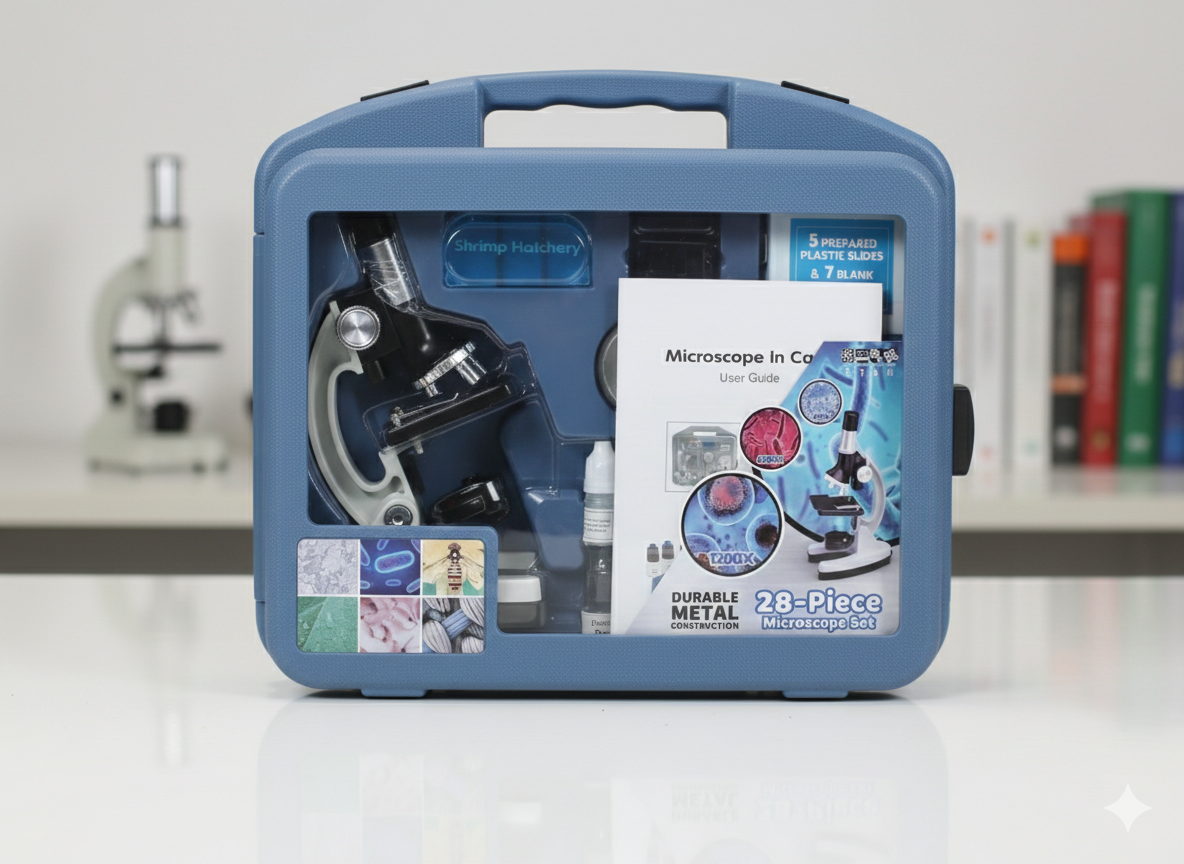 Kit Microscope Scientifique 28 Pièces – En Métal