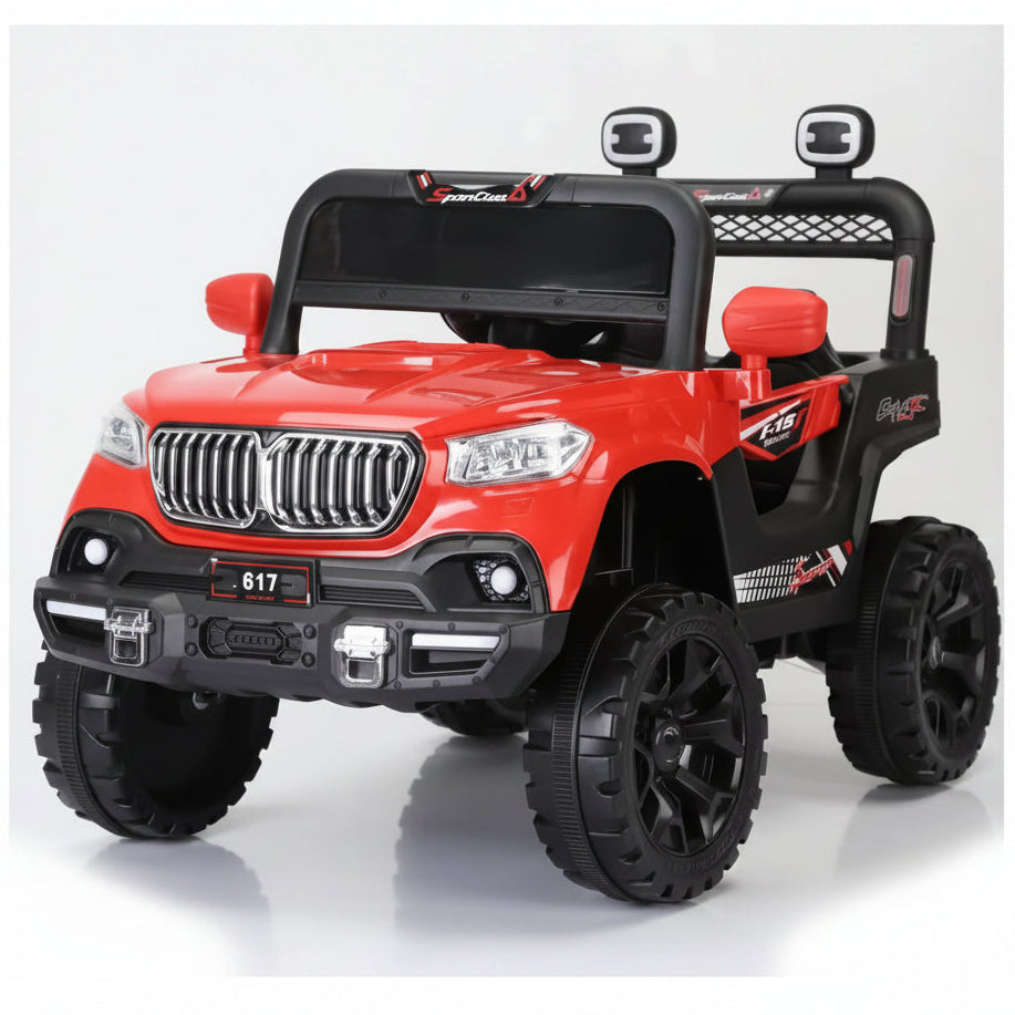 BM Électrique Enfant 1 Place avec LED et Grandes Roues – De 1 à 6 Ans - Rouge
