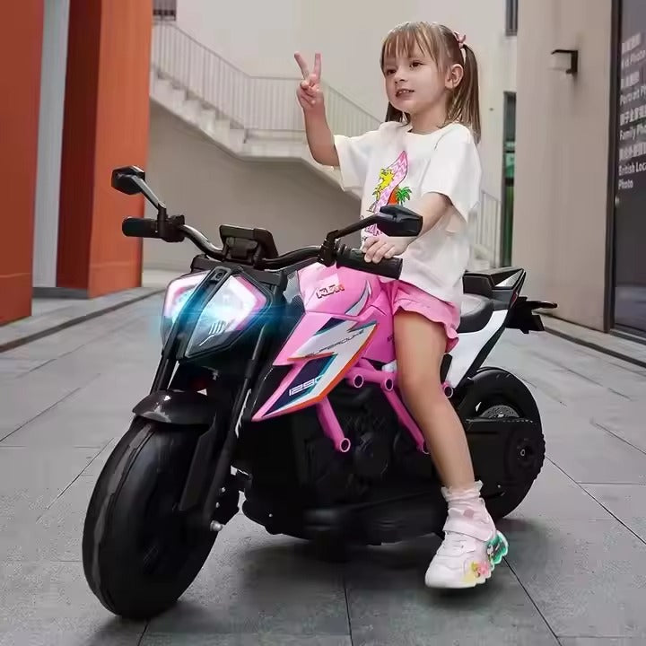 Moto Électrique Enfant KTM 12V – Roues en Gomme – De 3 à 7 Ans - Rose