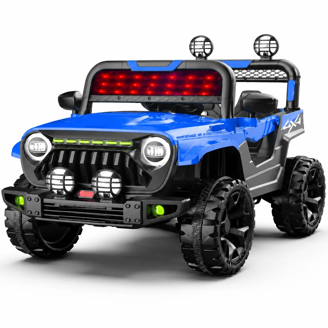 Voiture Électrique 4x4 Jeep – Tout-Terrain Sport avec LED 12V- Bleu