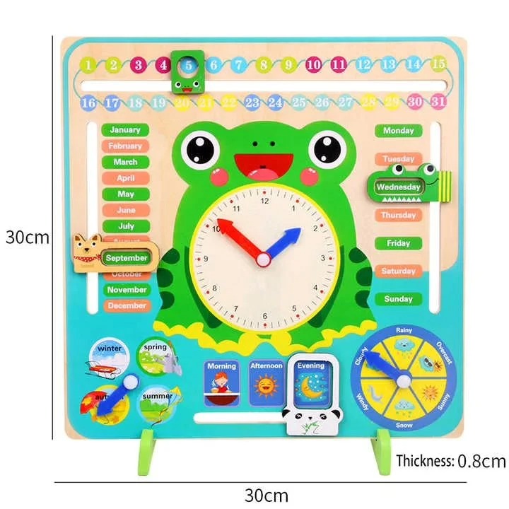 Tableau d'horloge multifonction d'enseignement de calendrier