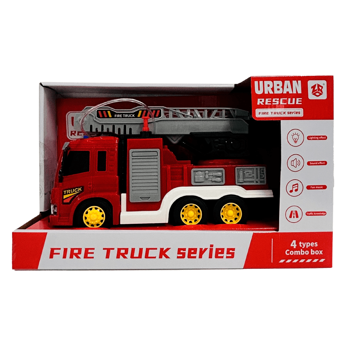 Camion de pompiers Urban Rescue avec lumières et sons, échelle flexible