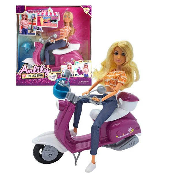 Anlili - Poupée avec moto