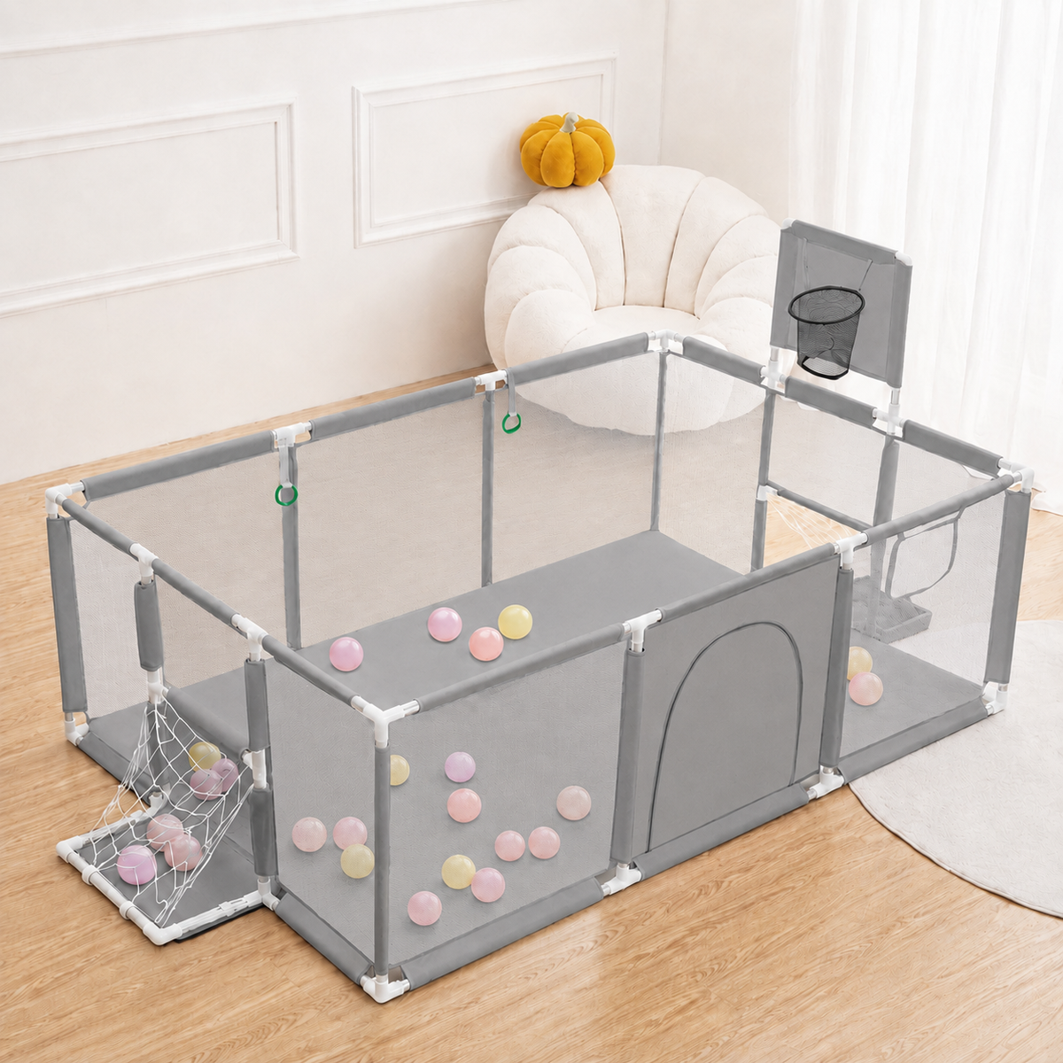 Parc de Jeu Spacieux et Sécurisé pour Bébé + 30 balles
