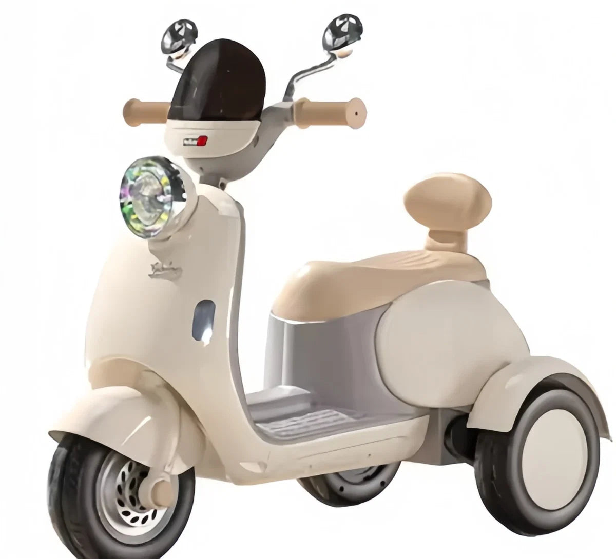Scooter Électrique Enfant 3 Roues – Style Vintage - biege