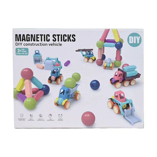 Ensemble de Construction de Véhicule Magnétique DIY 65 pièces