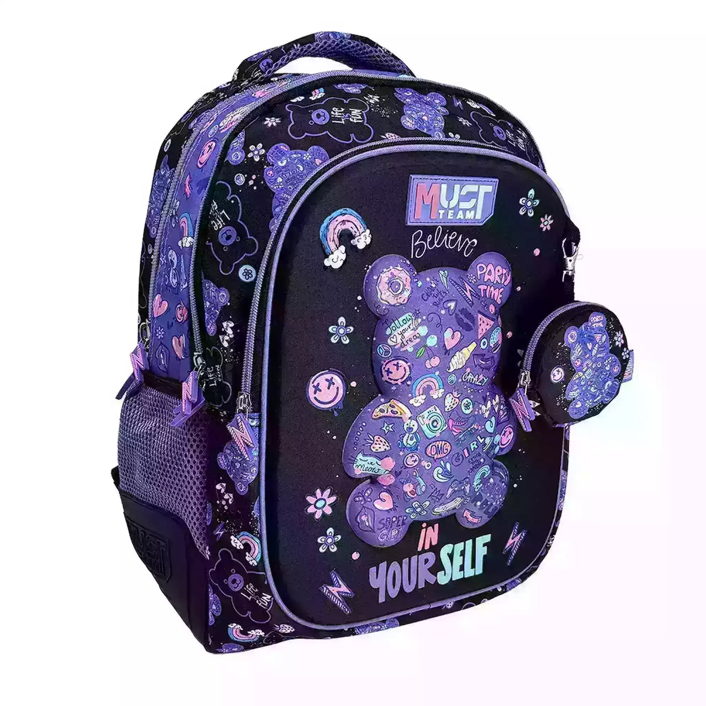 Sac à dos d'école élémentaire Must Team Gummy Bear 3 cases
