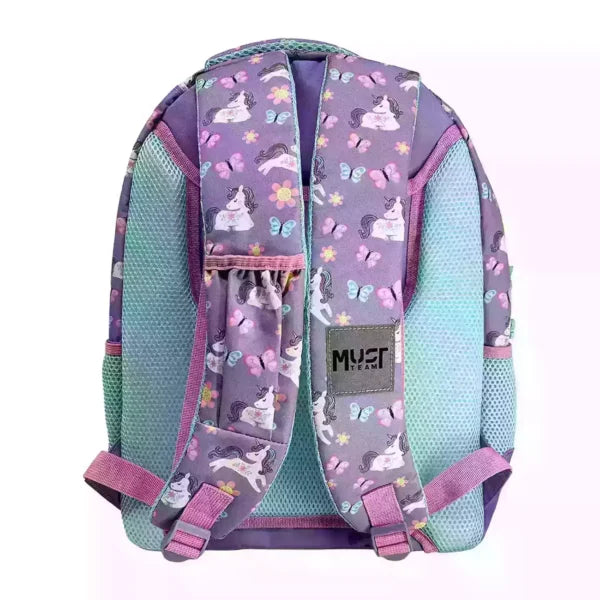 Sac à dos d'école élémentaire indispensable, motif licorne adorable, 3 compartiments