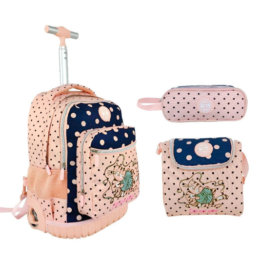 Cartable a roulettes SUPERPACK CATS LOVE YARN 3pcs