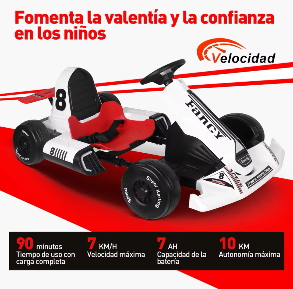 KART POUR ENFANTS ATAA 12V - Blanc