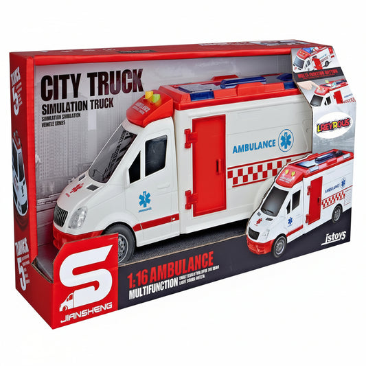 Ambulance de Secours "City Truck" – Échelle 1:16 avec Lumières et Sons