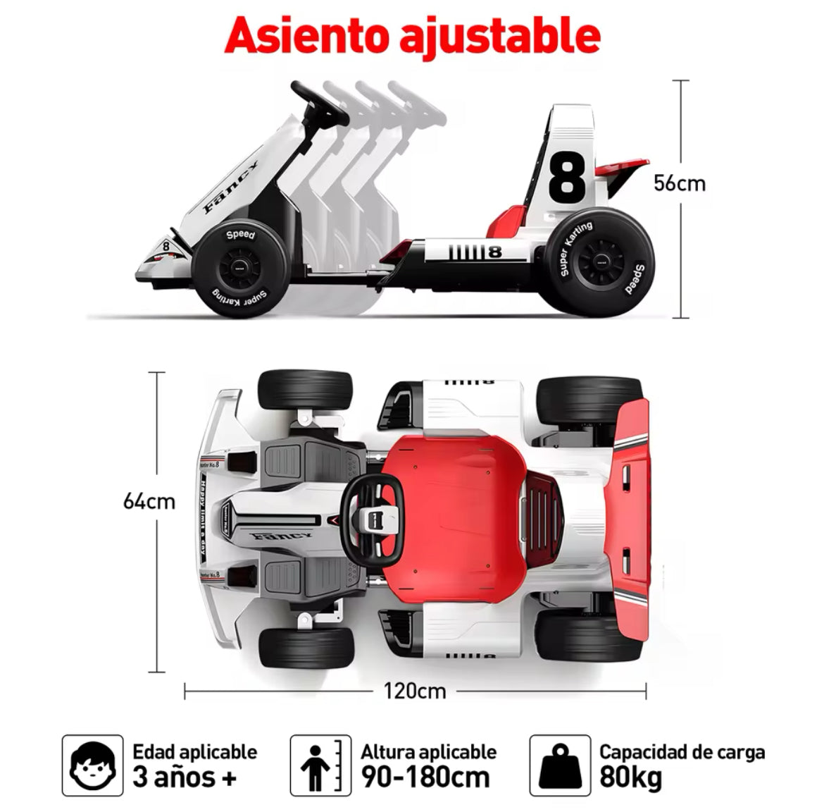 KART POUR ENFANTS ATAA 12V - Blanc