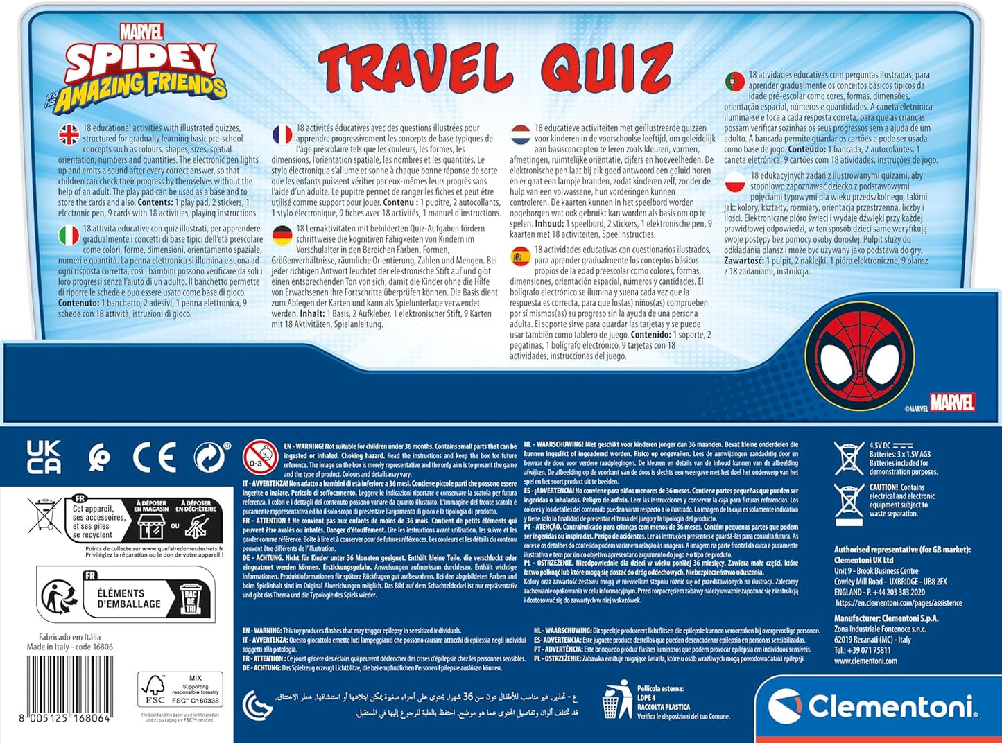 Clementoni - Pupitre Spidey - Jeu éducatif  de 4-6 ans