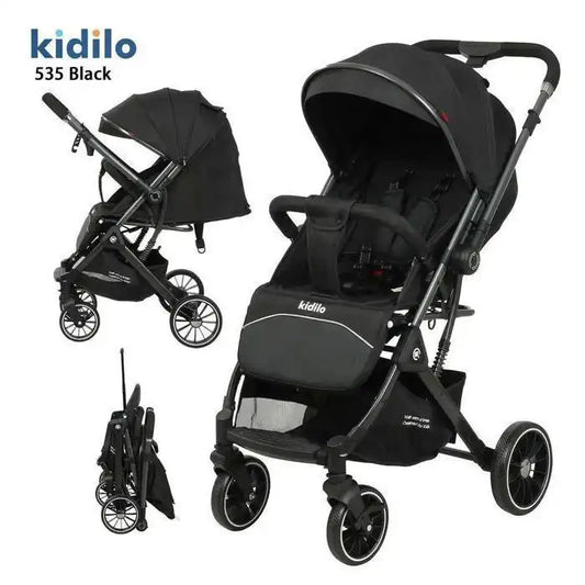 Poussette 2 en 1 Double Face – Kidilo – Pliable en Valise | Utilisable de 0 à 4 ans | Sécurité & Confort