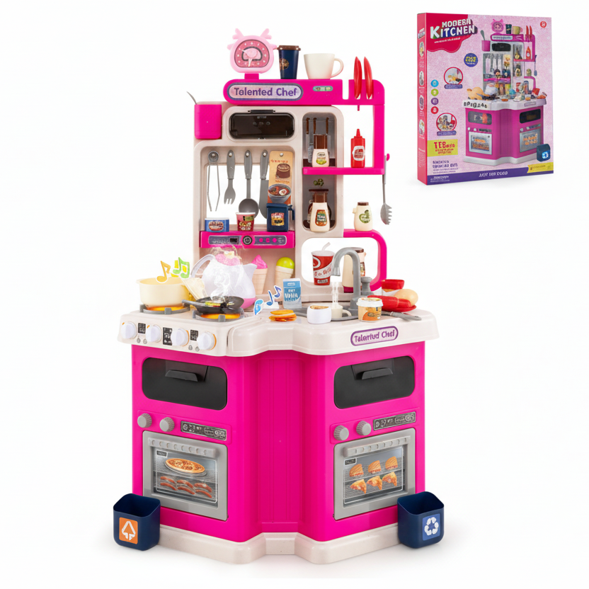 Ensemble de jouets de cuisine avec lumière et son et autocuiseur - 92 cm 113 Accessoires