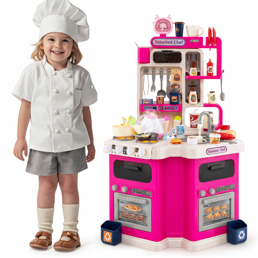 Ensemble de jouets de cuisine avec lumière et son et autocuiseur - 92 cm 113 Accessoires
