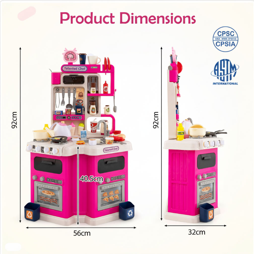 Ensemble de jouets de cuisine avec lumière et son et autocuiseur - 92 cm 113 Accessoires