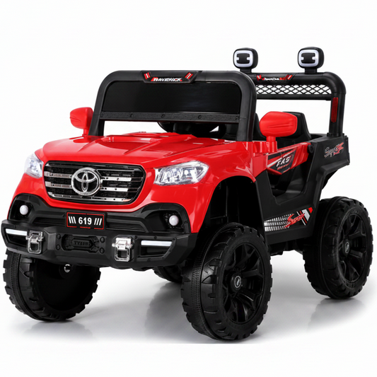 TOYOTA Électrique Enfant 1 Place avec LED et Grandes Roues – De 1 à 6 Ans - Rouge
