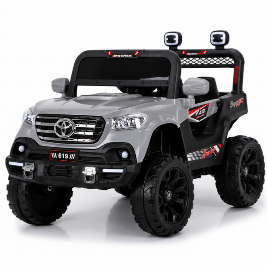 TOYOTA Électrique Enfant 1 Place avec LED et Grandes Roues – De 1 à 6 Ans - Gris