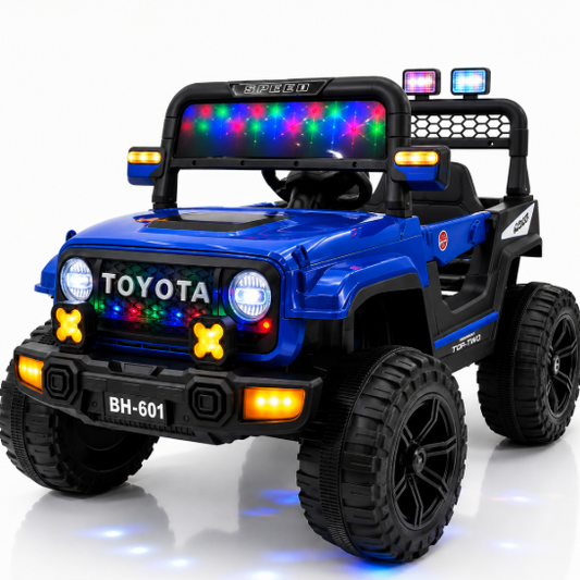 Jeep Électrique Enfant Style Toyota 4x4 avec LED – De 1 à 6 Ans - bleu