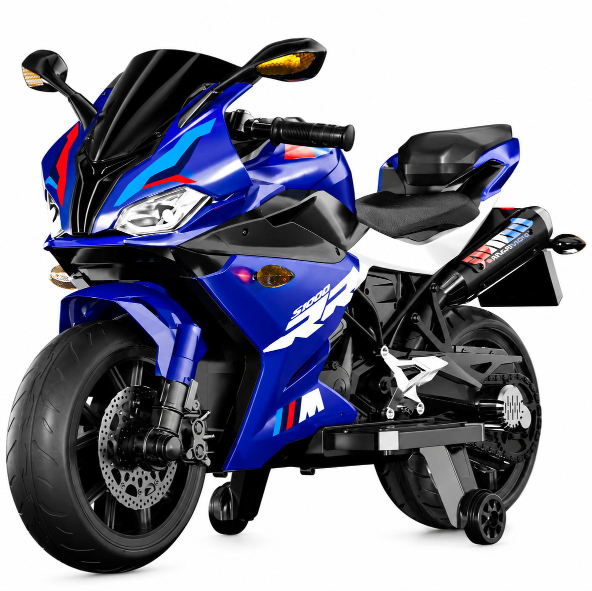 Moto Électrique Enfant 12V S1000 RR – Roues en Gomme EVA – 3 à 8 Ans- Bleu