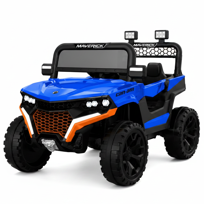 Buggy Électrique Enfant 12V  – Double Moteur, LED & MP3 – De 1 à 6 Ans - Bleu