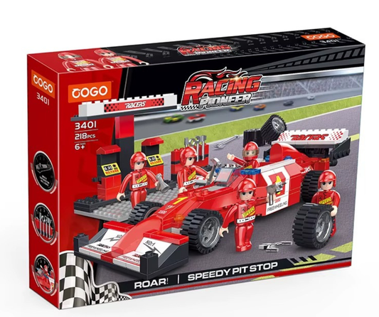 COGO 218 pièces - Jeu de construction créatif à friction avec voitures de course