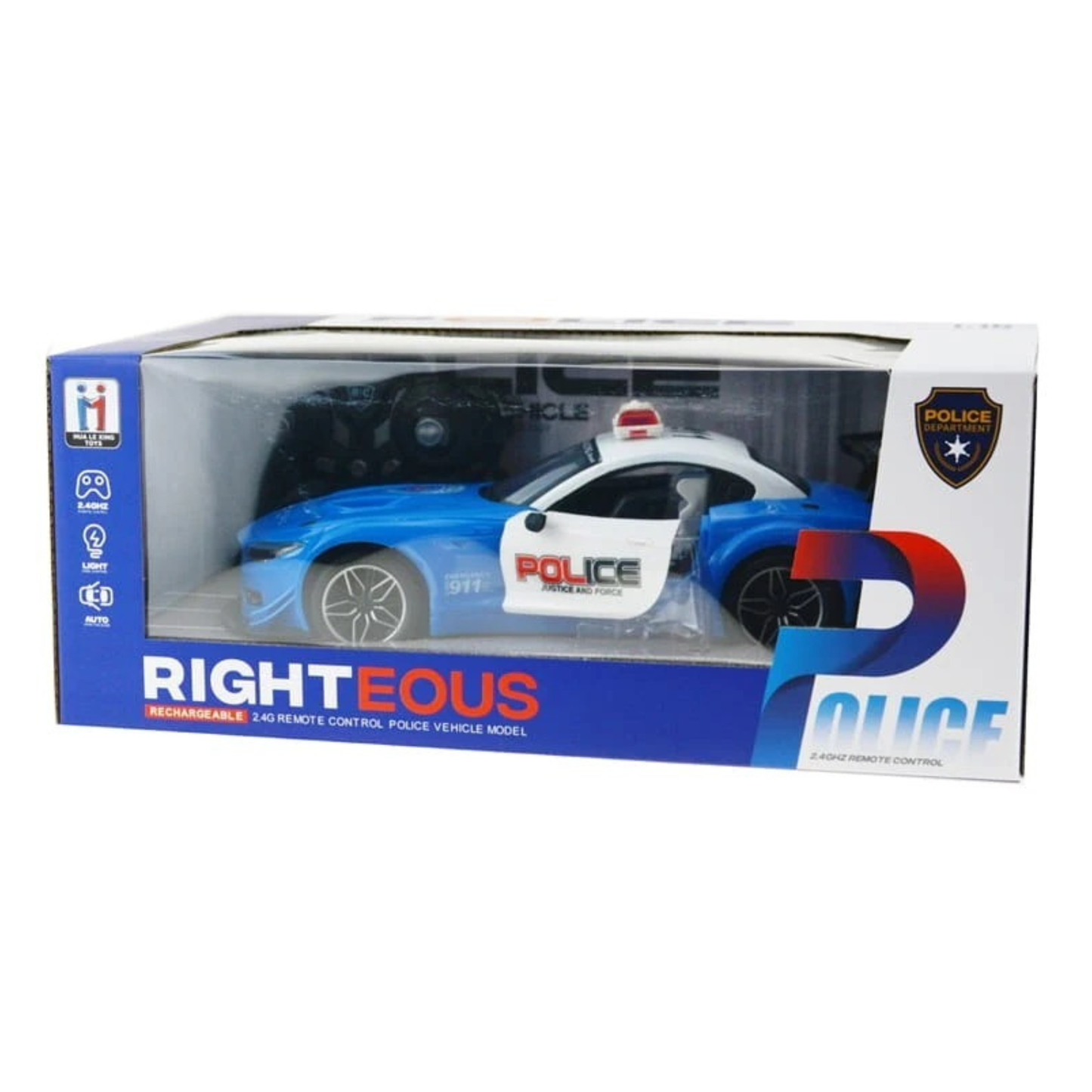 Voiture de police radiocommandée, police, portes ouvrables