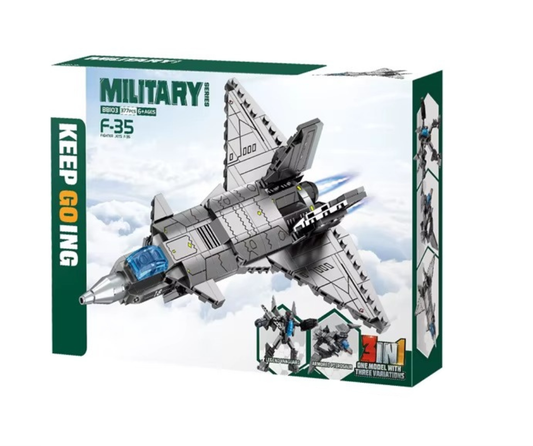 Jeu de construction d'avion militaire F-35 3 en 1, modèle réduit, mini-jeux de construction pour adultes, best-seller