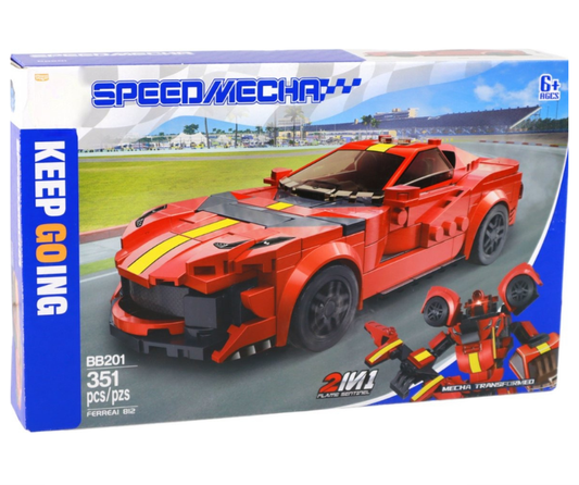 Voiture Robot Transformable à Construire – 355 Pièces – Jouet Intelligent pour Enfants