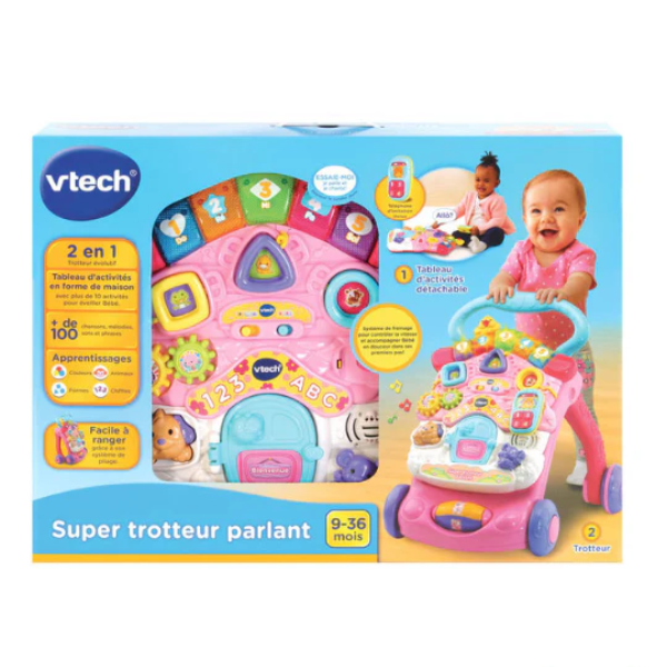 TROTTEUR PARLANT 2 EN 1 ROSE – VTECH