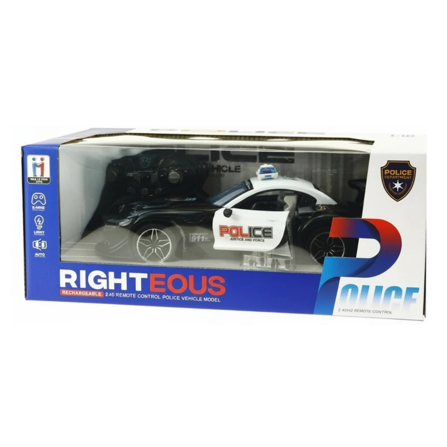 Voiture de police radiocommandée, police, portes ouvrables