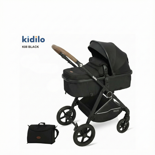 Poussette landau Kidilo K08 Polyvalente & pratique dès la naissance jusqu’à 20 kg avec sac
