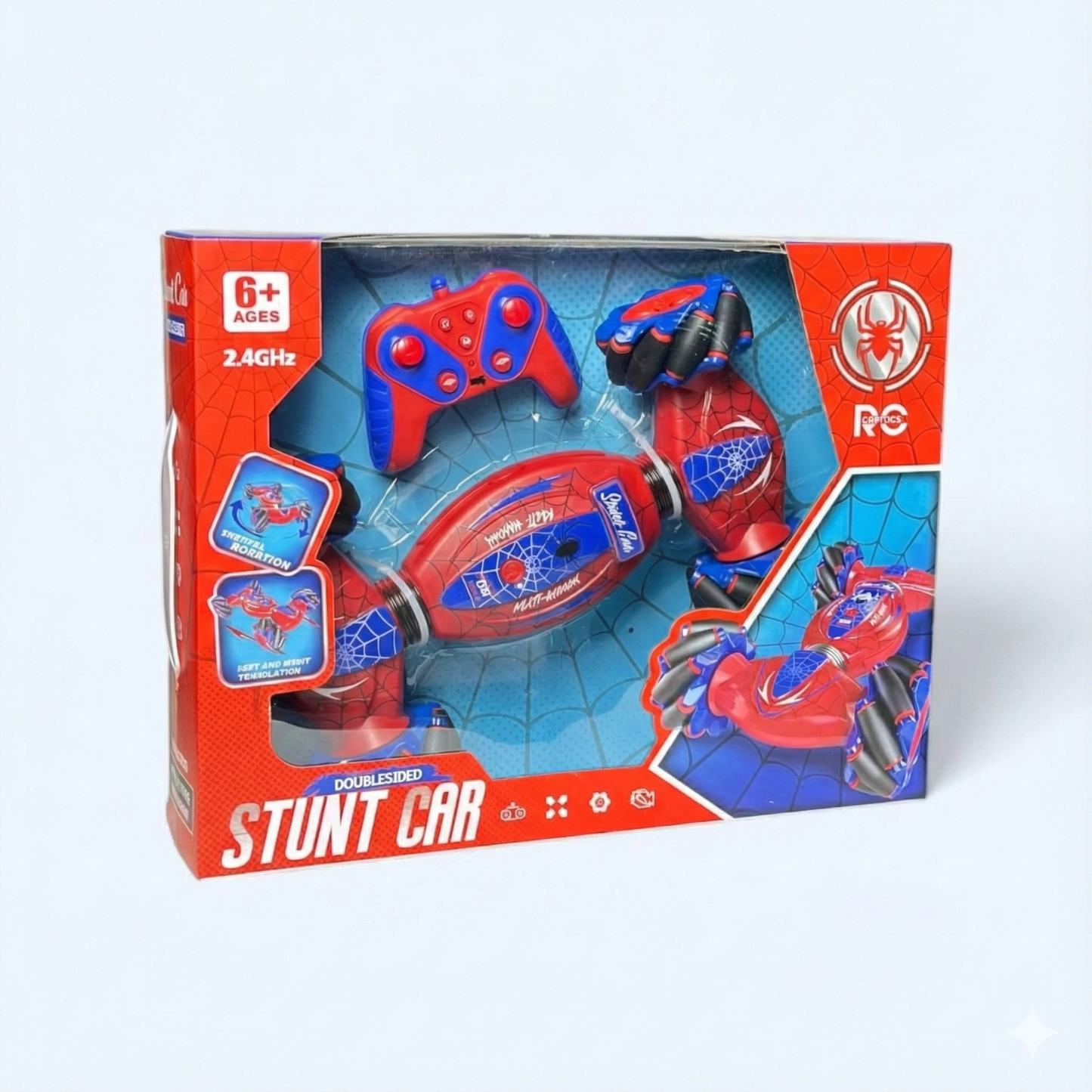 Voiture de Cascade RC "Spider man" – Contrôle Gestuel & Manette – 4x4 Double Face
