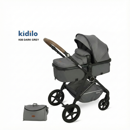 Poussette landau Kidilo K08 Polyvalente & pratique dès la naissance jusqu’à 20 kg avec sac