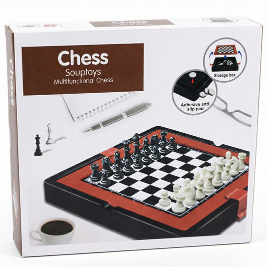 Jeu d'Échecs Magnétique Pliable & Multifonctionnel – Souptoys