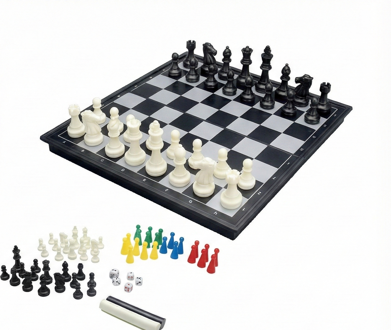 Coffret Multi-Jeux Magnétique 18 en 1 – Échecs, Dames & Jeux de Plateau