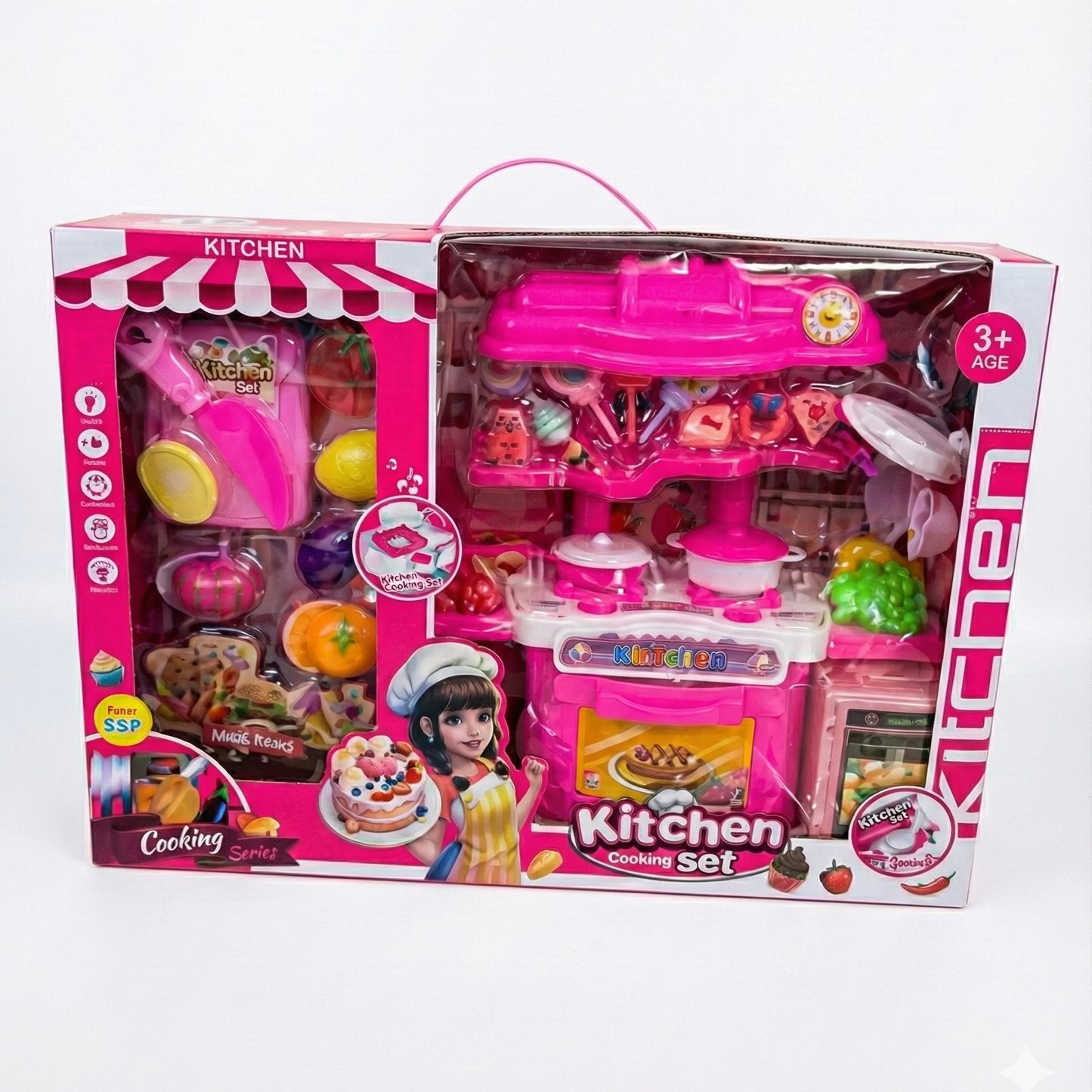Super Cuisine de Chef & Pâtisserie - Set de Jeu d'Imitation Complet (Rose)