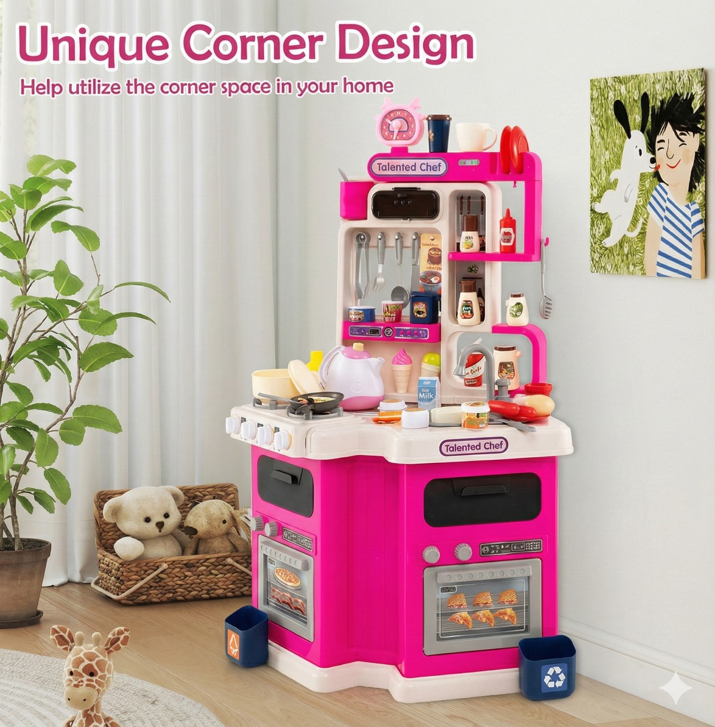 Ensemble de jouets de cuisine avec lumière et son et autocuiseur - 92 cm 113 Accessoires