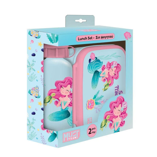 Set de gourde et lunchbox Must Beautiful Mermaid