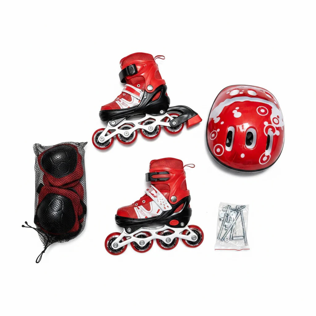 Patins à Roulettes Enfants Réglables + Kit de Protection – Réversible