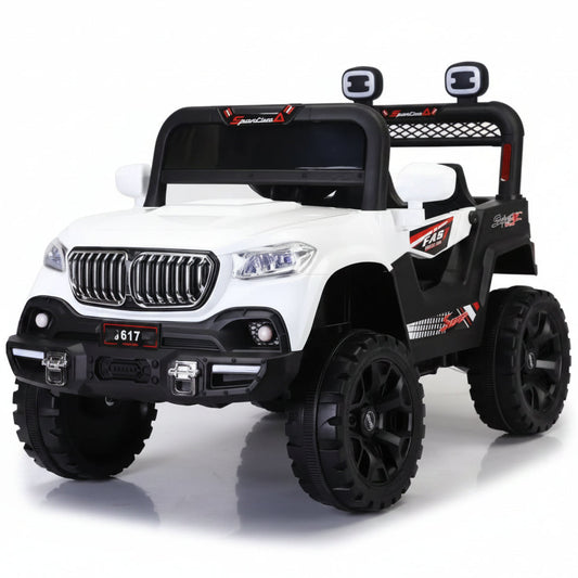 BM Électrique Enfant 1 Place avec LED et Grandes Roues – De 1 à 6 Ans - Blanc