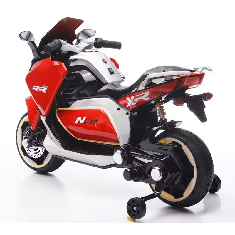 Moto Électrique Sportive RR 12V pour Enfant avec Roues de Stabilité