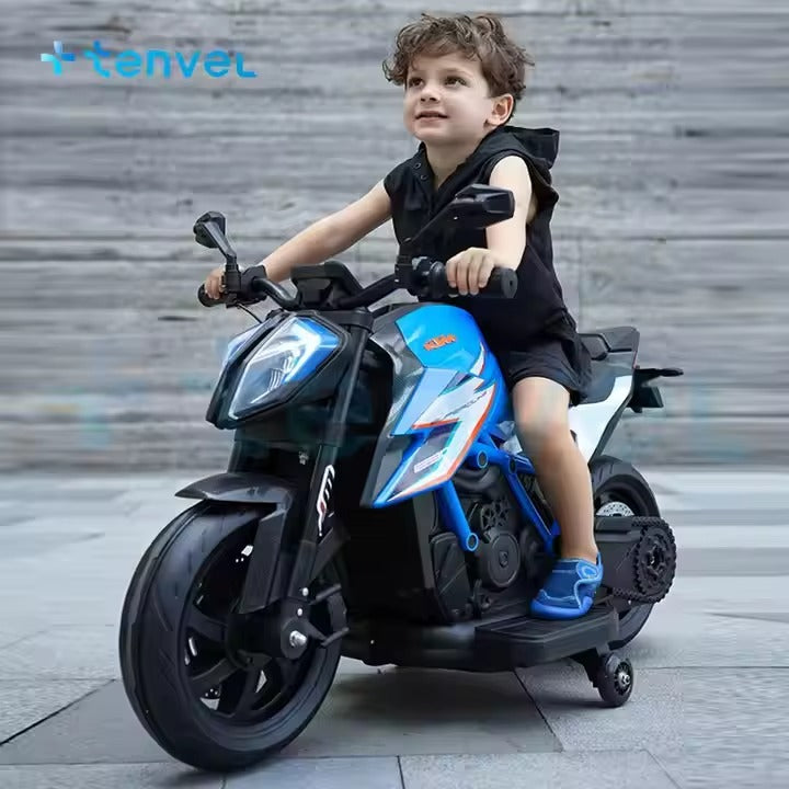 Moto Électrique Enfant KTM 12V – Roues en Gomme – De 3 à 7 Ans - Bleu