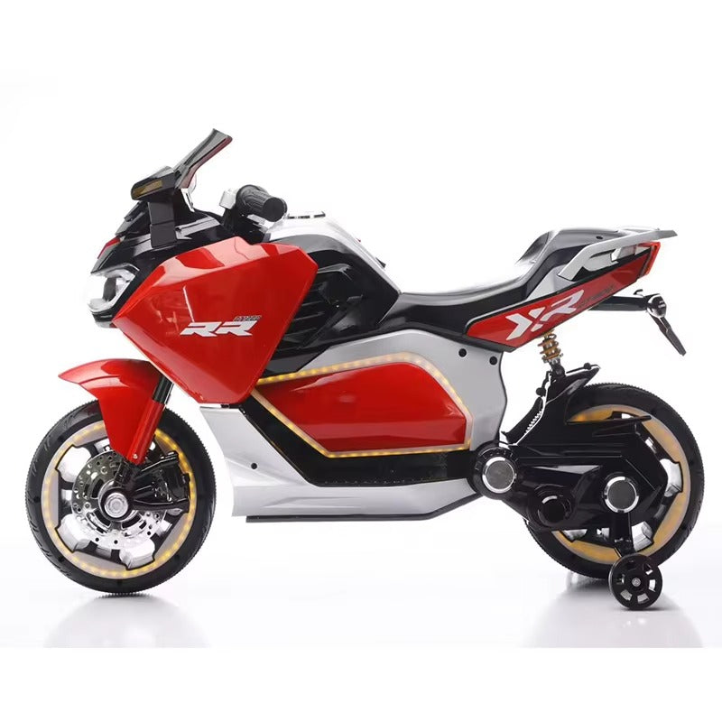 Moto Électrique Sportive RR 12V pour Enfant avec Roues de Stabilité