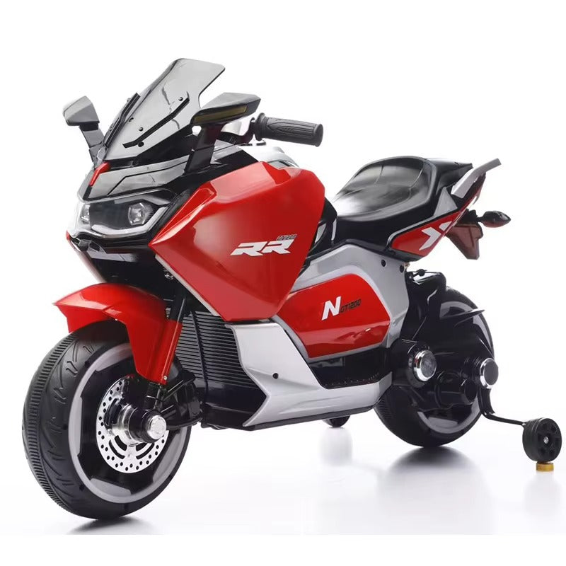 Moto Électrique Sportive RR 12V pour Enfant avec Roues de Stabilité