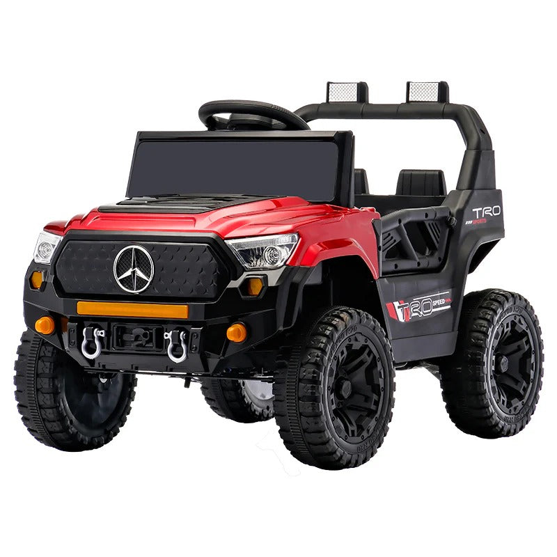 Voiture Électrique 4x4 pour Enfant – Style Off Road avec Lumières LED et Batterie 12V - Rouge