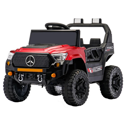 Voiture Électrique 4x4 pour Enfant – Style Off Road avec Lumières LED et Batterie 12V - Rouge